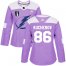 Adidas Tampa Bay Lightning #86 Nikita Kucherov Purple Authentic 2022 Stanley Cup Final Patch Womens Fights Cancer Stitched NHL Jersey Womens