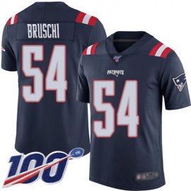 Nike New England Patriots #54 Tedy Bruschi Navy Blue Mens Stitched NFL Limited Rush 100th Season Jersey