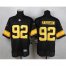 Nike Pittsburgh Steelers #92 James Harrison Black(Gold No.) Mens Stitched NFL Elite Jersey
