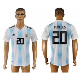 Argentina 20 PAREDES Home 2018 FIFA World Cup Thailand Soccer Jersey