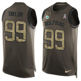Nike Miami Dolphins #99 Jason Taylor Green Mens Stitched NFL Limited Salute To Service Tank Top Jersey