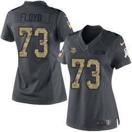 Nike Minnesota Vikings #73 Sharrif Floyd Black Womens Stitched NFL Limited 2016 Salute To Service Jersey