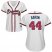 Atlanta Braves #44 Hank Aaron White Home Womens Stitched MLB Jersey