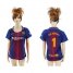 Womens Barcelona #1 Ter Stegen Home Soccer Club Jersey