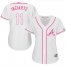 Atlanta Braves #11 Ender Inciarte White/Pink Fashion Womens Stitched MLB Jersey
