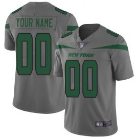 Nike New York Jets Customized Gray Mens Stitched NFL Limited Inverted Legend Jersey
