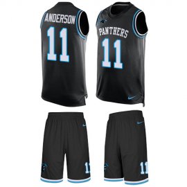 Nike Carolina Panthers #11 Robby Anderson Black Team Color Mens Stitched NFL Limited Tank Top Suit Jersey