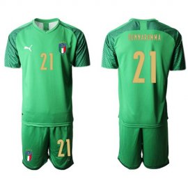 Italy #21 Donnarumma Green Goalkeeper Soccer Country Jersey