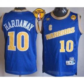 Warriors #10 Tim Hardaway Blue Throwback The Finals Patch Stitched NBA Jersey