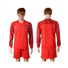 Portugal Blank Home Long Sleeves Soccer Country Jersey