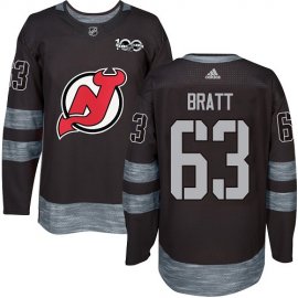 Adidas New Jersey Devils #63 Jesper Bratt Black 1917-2017 100th Anniversary Stitched NHL Jersey