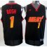 Miami Heat 1 Chris Bosh Black Vibe Fashion Swingman Jersey Cheap