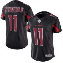 Nike Arizona Cardinals #11 Larry Fitzgerald Black Womens Stitched NFL Limited Rush Jersey