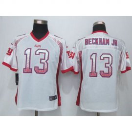 Nike New York Giants #13 Odell Beckham Jr White Womens Stitched NFL Elite Drift Fashion Jersey