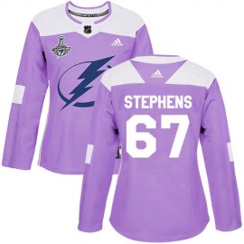 Adidas Tampa Bay Lightning #67 Mitchell Stephens Purple Authentic Fights Cancer Womens 2020 Stanley Cup Champions Stitched NHL Jersey