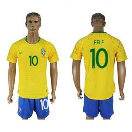 Brazil #10 Pele Home Soccer Country Jersey
