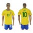 Brazil #10 Pele Home Soccer Country Jersey
