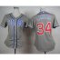 Chicago Cubs #34 Jon Lester Grey Alternate Road Womens Stitched MLB Jersey