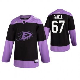 Adidas Anaheim Ducks #67 Rickard Rakell Mens Black Hockey Fights Cancer Practice NHL Jersey