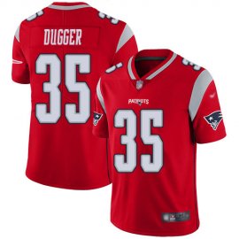 Nike New England Patriots #35 Kyle Dugger Red Mens Stitched NFL Limited Inverted Legend Jersey