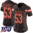 Nike Cleveland Browns #53 Joe Schobert Brown Team Color Womens Stitched NFL 100th Season Vapor Limited Jersey