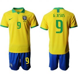 Brazil #9 G.Jesus Home Soccer Country Jersey