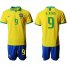 Brazil #9 G.Jesus Home Soccer Country Jersey