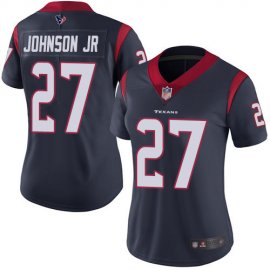 Nike Houston Texans #27 Duke Johnson Jr Navy Blue Team Color Womens Stitched NFL Vapor Untouchable Limited Jersey