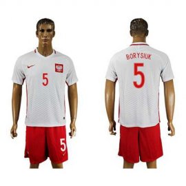 Poland #5 Borysiuk Home Soccer Country Jersey