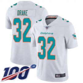 Nike Miami Dolphins #32 Kenyan Drake White Mens Stitched NFL 100th Season Vapor Limited Jersey