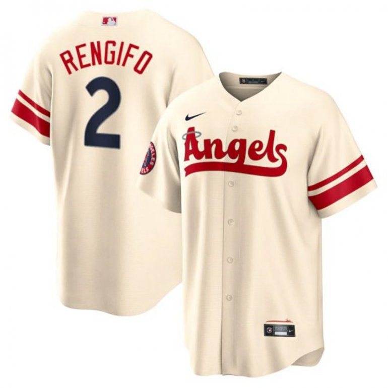 Angels 2 Luis Rengifo Cream 2022 City Connect Cool Base Jersey Angels 2 Luis Rengifo Cream 2022 City Connect Cool Base Jersey
