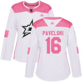 Adidas Dallas Stars #16 Joe Pavelski White/Pink Authentic Fashion Womens Stitched NHL Jersey