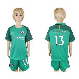 Chelsea #13 Courtois Green Kid Soccer Club Jersey