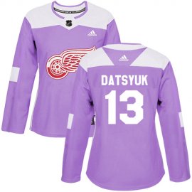 Adidas Detroit Red Wings #13 Pavel Datsyuk Purple Authentic Fights Cancer Womens Stitched NHL Jersey