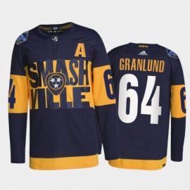 Adidas Nashville Predators #64 Mikael Granlund Mens 2022 Stadium Series Authentic NHL Jersey – Navy Mens