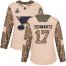 Adidas St. Louis Blues #17 Jaden Schwartz Camo Authentic 2017 Veterans Day Stanley Cup Champions Womens Stitched NHL Jersey