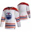 Edmonton Oilers Blank White Mens Adidas 2020-21 Reverse Retro Alternate NHL Jersey