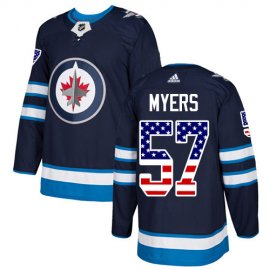 Adidas Winnipeg Jets #57 Tyler Myers Navy Blue Home Authentic USA Flag Stitched NHL Jersey