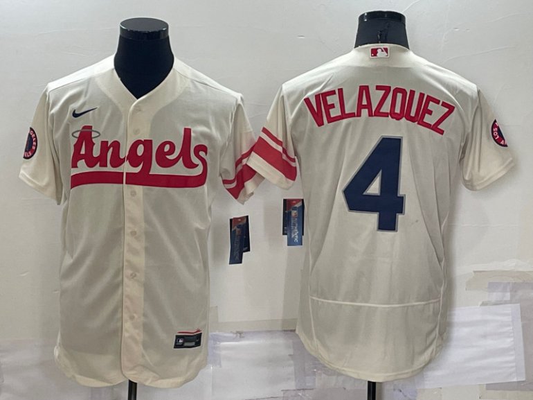 Angels 4 Andrew Velazquez Cream Nike 2022 City Connect Flexbase Jersey Angels 4 Andrew Velazquez Cream Nike 2022 City Connect Flexbase Jersey