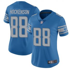Nike Detroit Lions #88 T.J. Hockenson Light Blue Team Color Womens Stitched NFL Vapor Untouchable Limited Jersey
