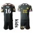 Marseille #16 Pele Black Goalkeeper Kid Soccer Club Jersey