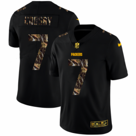 Green Bay Packers #7 Mason Crosby Mens Black Nike Flocked Lightning Vapor Limited NFL Jersey