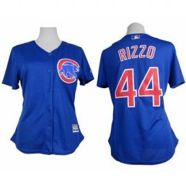 Chicago Cubs #44 Anthony Rizzo Blue Alternate Womens Stitched MLB Jersey