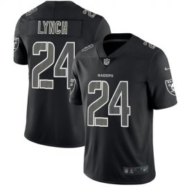 Nike Las Vegas Raiders #24 Marshawn Lynch Black Mens Stitched NFL Limited Rush Impact Jersey