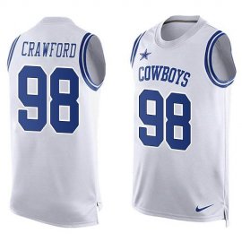 Nike Dallas Cowboys #98 Tyrone Crawford White Mens Stitched NFL Limited Tank Top Jersey