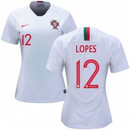 Womens Portugal #12 Lopes Away Soccer Country Jersey