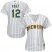 Milwaukee Brewers #12 Stephen Vogt White Strip Home Womens Stitched MLB Jersey