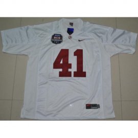 Alabama Crimson Tide 41 Courtney Upshaw White 2012 BCS Patch College Football Jersey