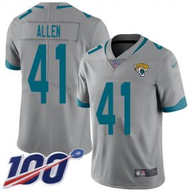 Nike Jacksonville Jaguars #41 Josh Allen Silver Mens Stitched NFL Limited Inverted Legend 100th Season Jersey