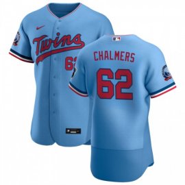Minnesota Twins #62 Dakota Chalmers Mens Nike Light Blue Alternate 2020 60th Season Authentic Team MLB Jersey